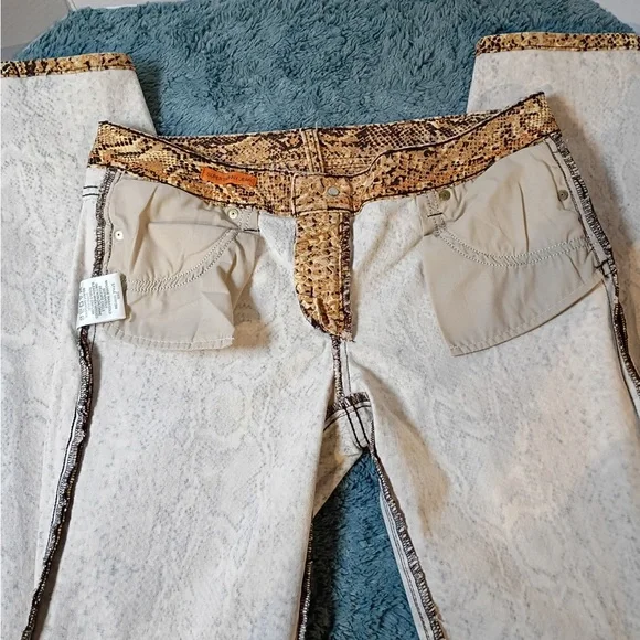 Tory Burch Super Skinny Snakeskin Print Jeans Size 29 Stretch Designer Denim - Picture 5 of 13